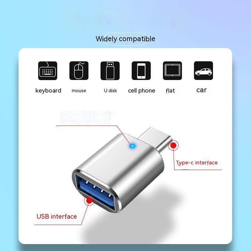 Type-c To Usb30 USB With Indicator Light Mobile Phone Mouse Keyboard Sound Card Car Charger OTG Adapter